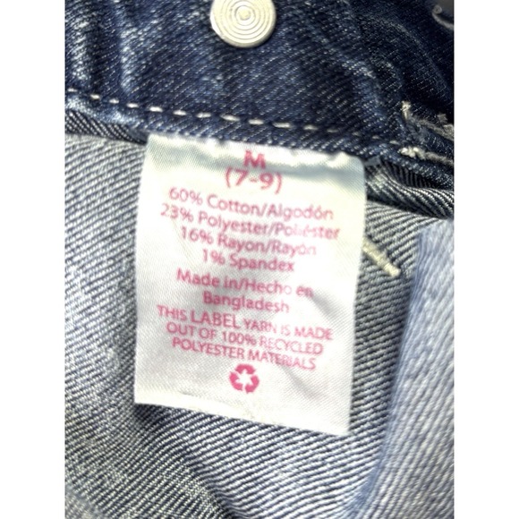 No Boundaries Denim Overalls Medium (7-9) Cuffed Bibbed Blue Jean - Picture 5 of 13